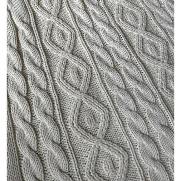 Vintage Macy’s Men’s Store Cable Knit Fisherman Sweater Cream 70s Taiwan L - Picture 9 of 14